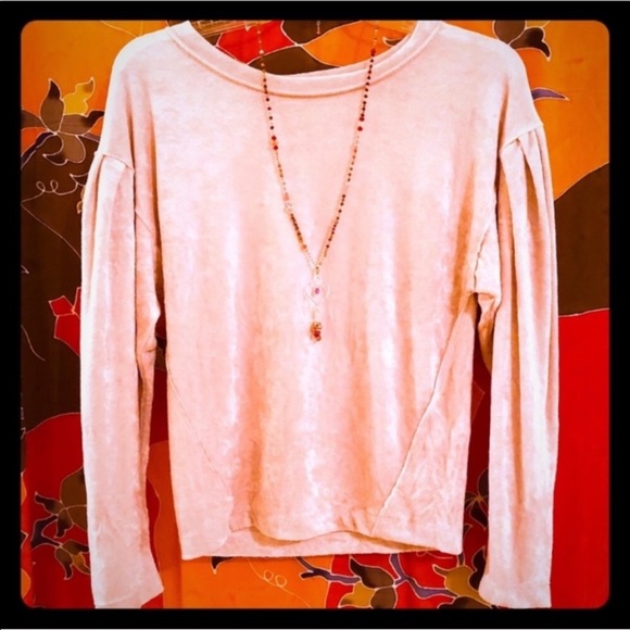 NWT Free People Milan Blush Pink Velvet Top - Picture 10 of 13